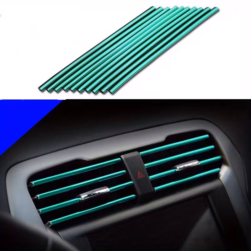 20cm Auto Airconditioning Decoratiestrip | U-vormige Chroom PVC - Afbeelding 7