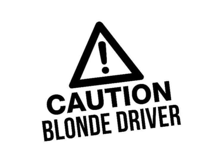 Caution Blonde Driver | Auto Sticker
