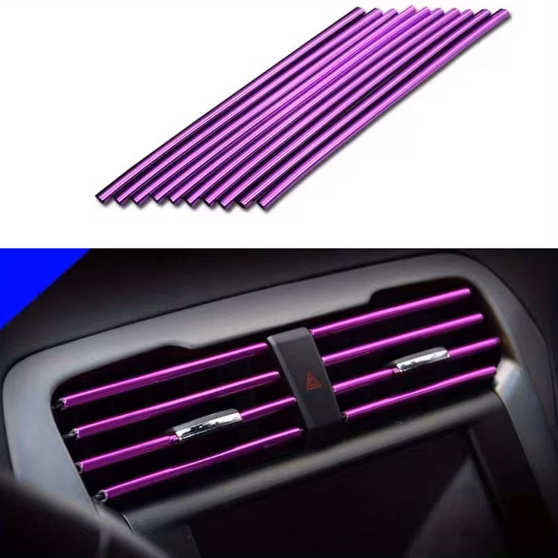 20cm Auto Airconditioning Decoratiestrip | U-vormige Chroom PVC - Afbeelding 3